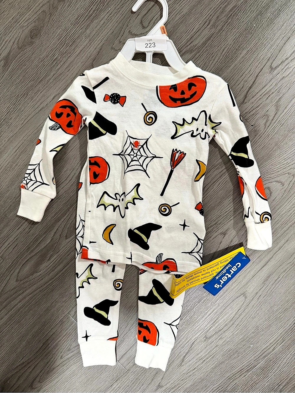 Carter's Halloween Pumpkin Witch Hat Cotton Pajamas Baby 12M